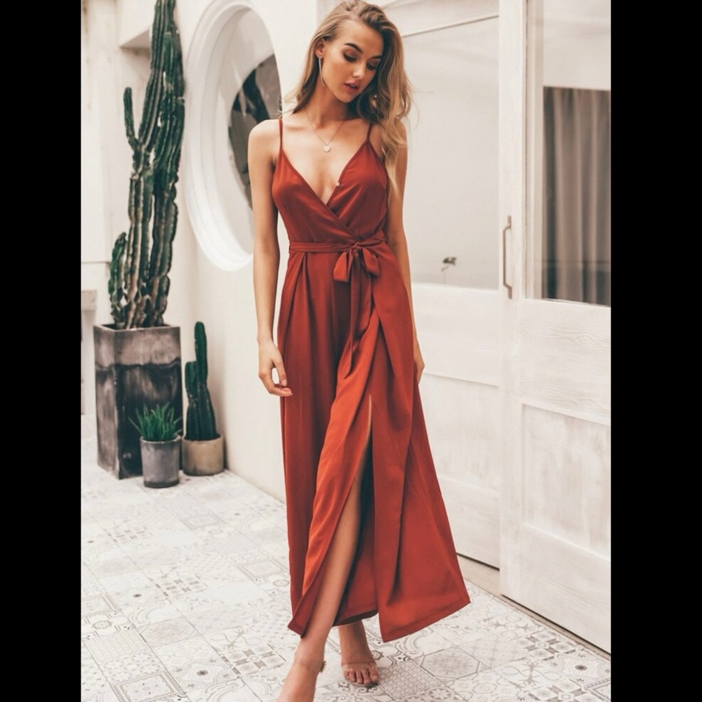 Split thigh jumpsuit